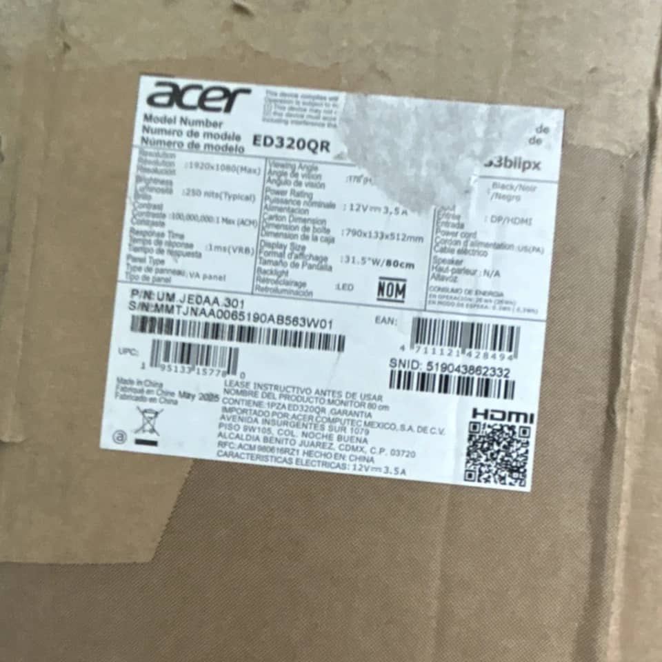 Acer ED320QR Monitors