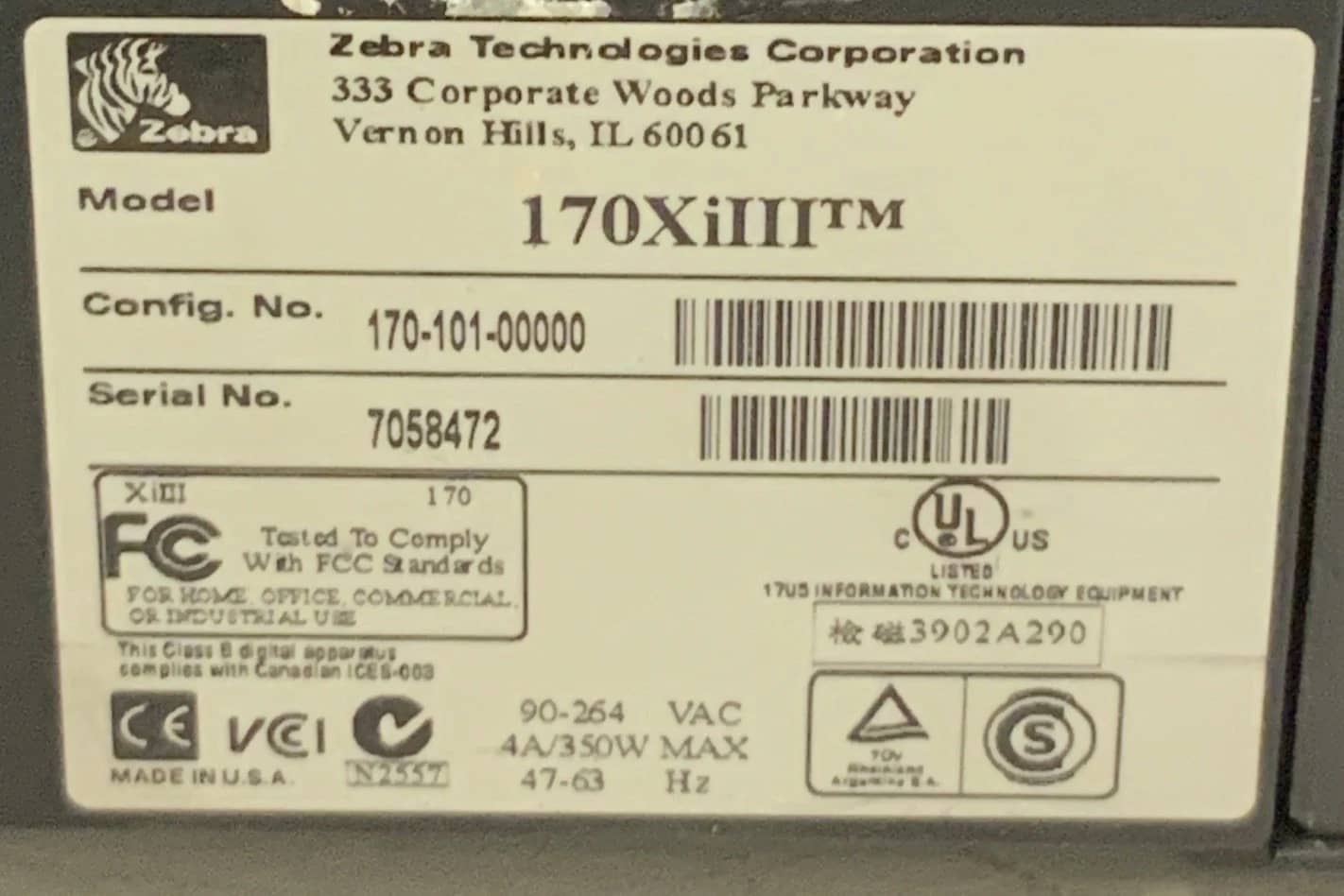 Zebra 170Xi3 Printers Used - Good