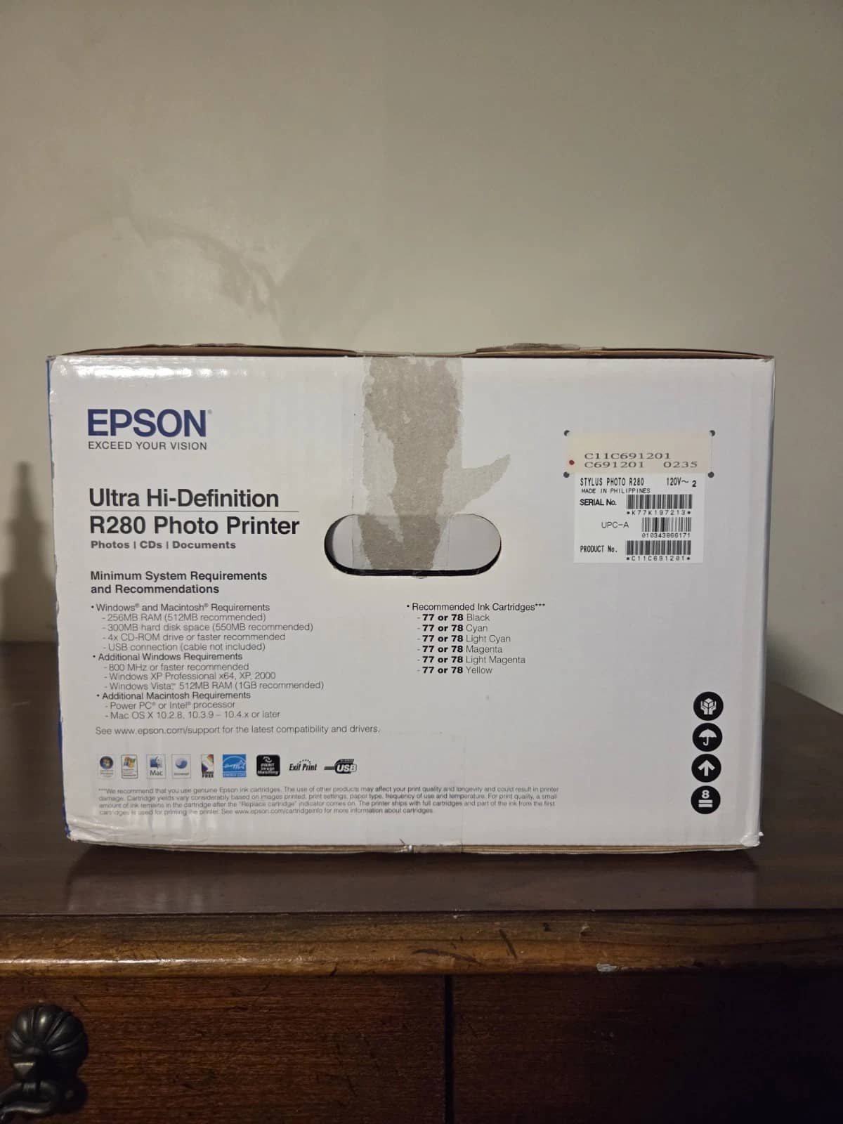 Epson Stylus Photo R280 Printers Black New