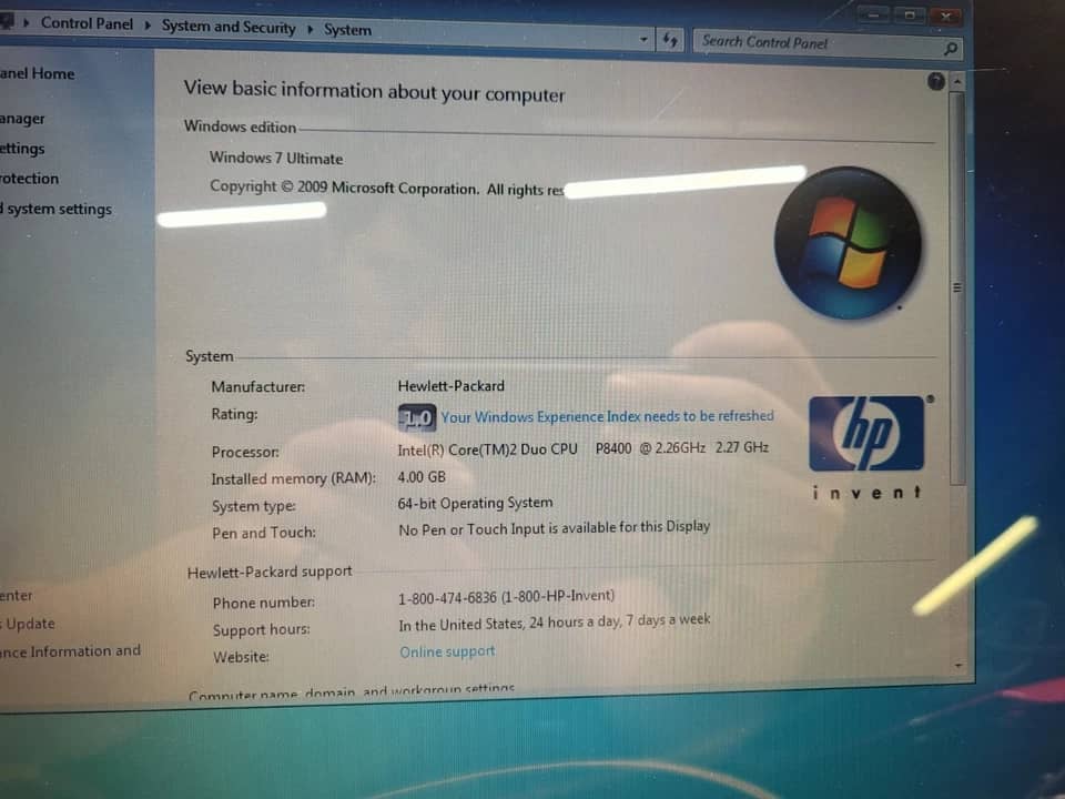 HP PAVILION DV7-3173NR Computers 500GB 4GB For parts or not working