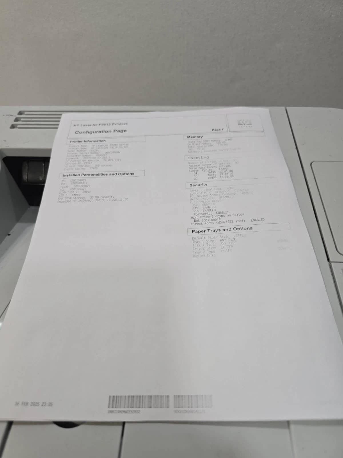 HP P3015dn, CE528A Printers Used - Good