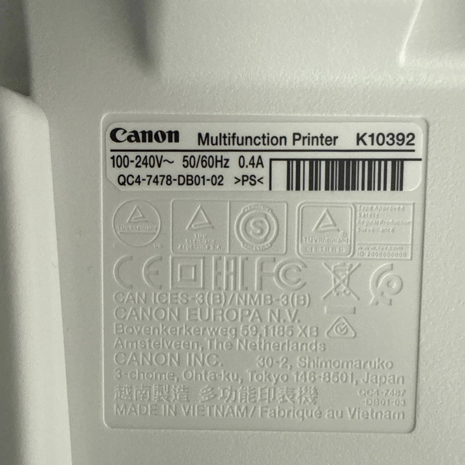 Canon MG Series Printers For parts or not working