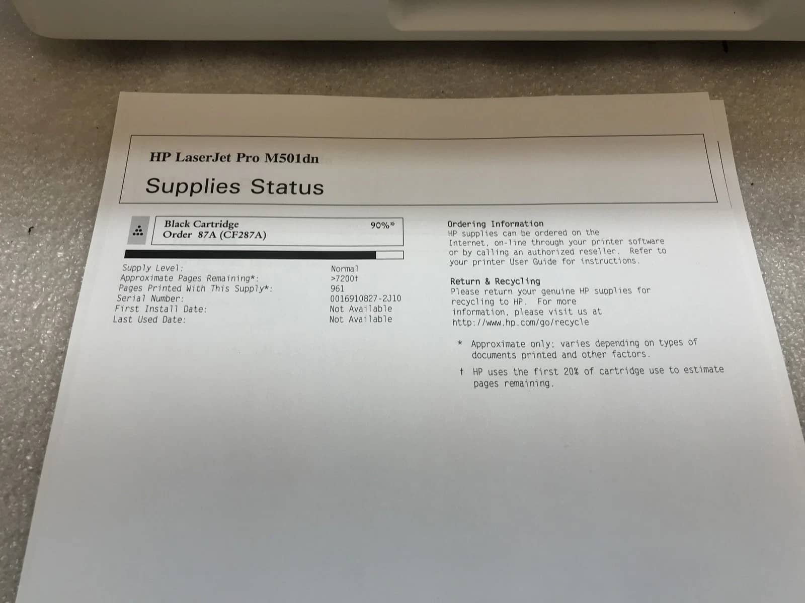 HP M501 Printers Used - Good
