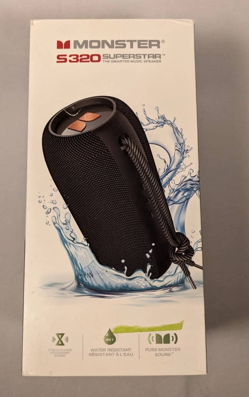 Monster S320 Portable Bluetooth Speakers Black New