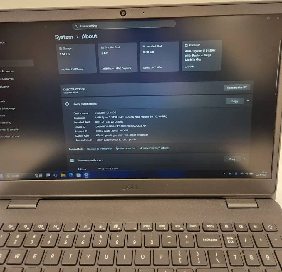 Dell Inspiron 3505 Computers