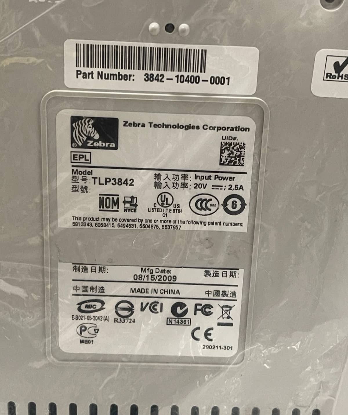 Zebra tlp3842 Printers New