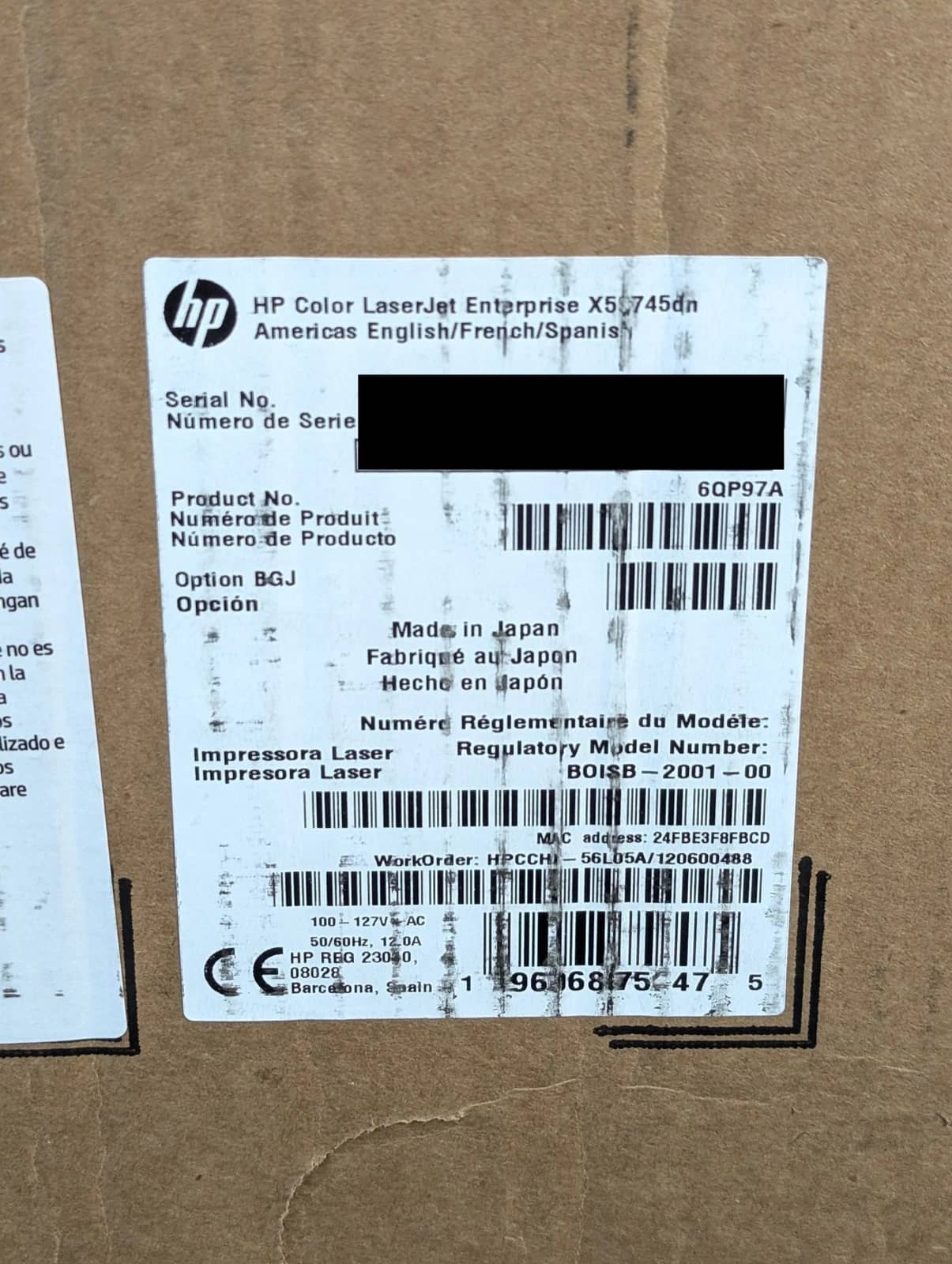 HP Color LaserJet Enterprise X55745dn Printers New