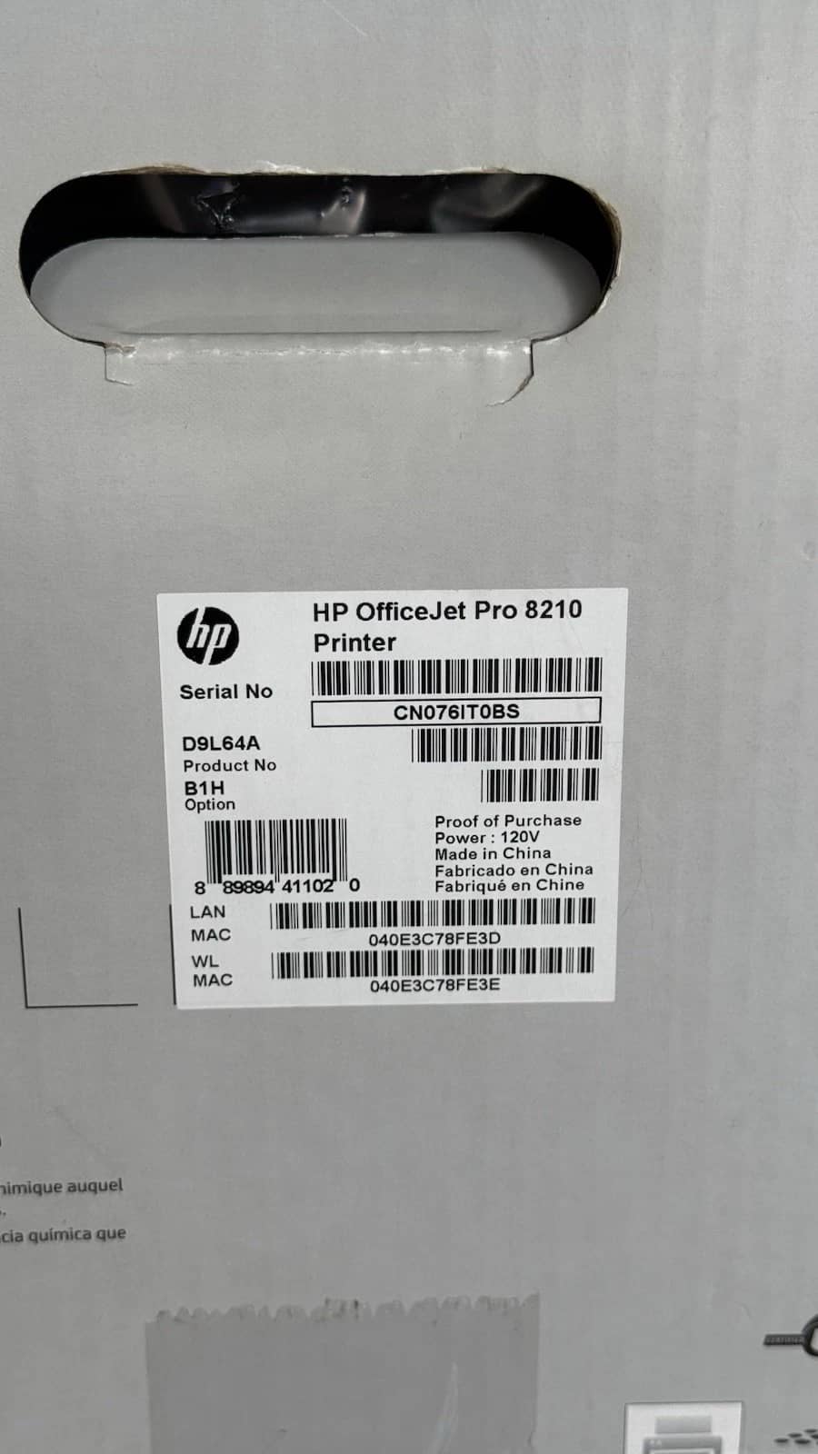 HP 8210 Printers Open-Box Excellent