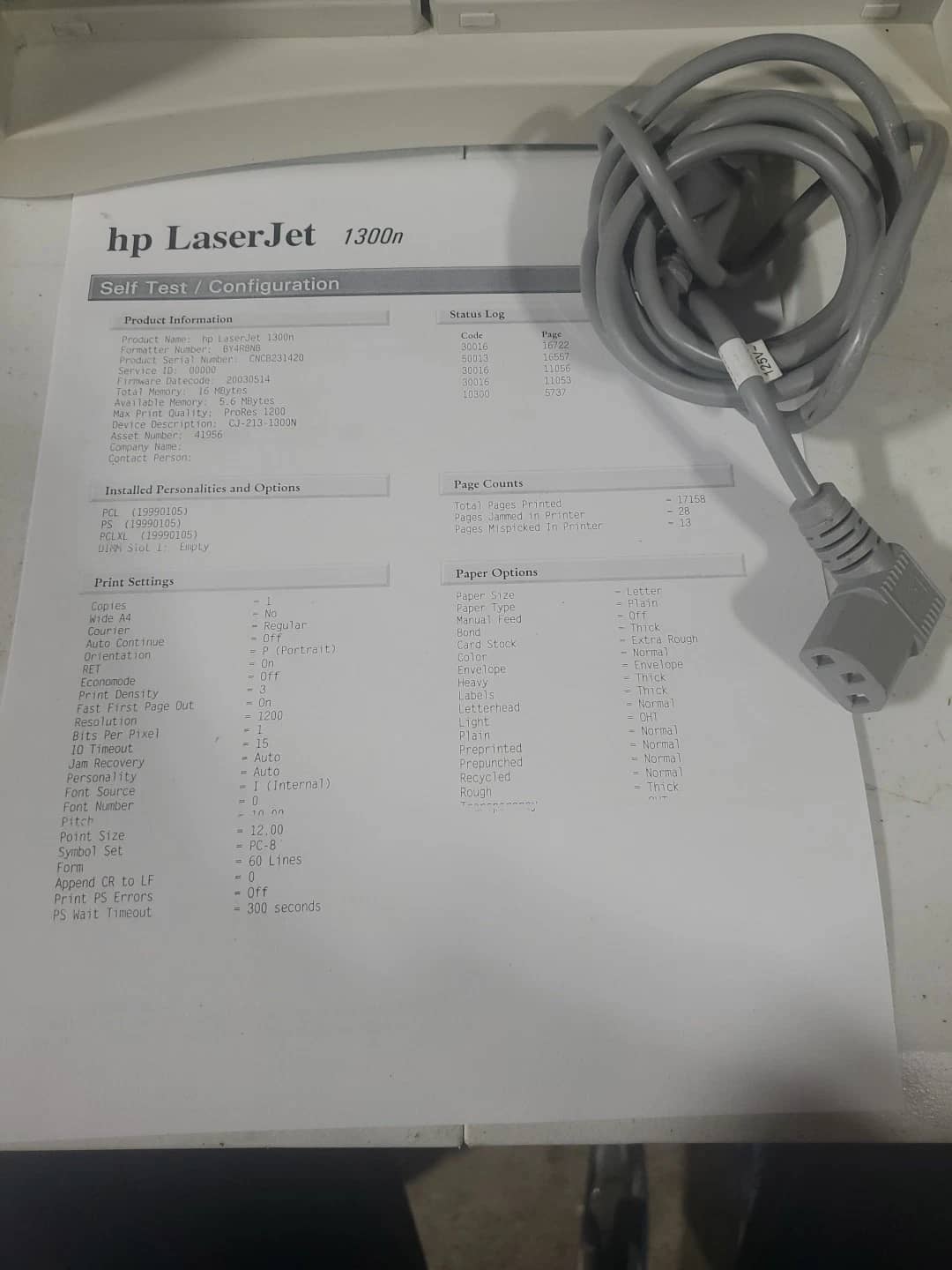 HP LASERJET 1300N Printers Used - Good