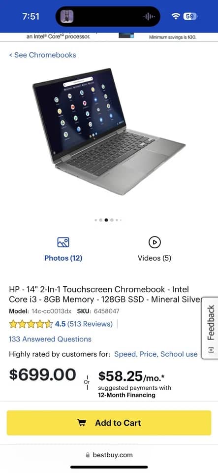 HP Galaxy Chromebook Computers