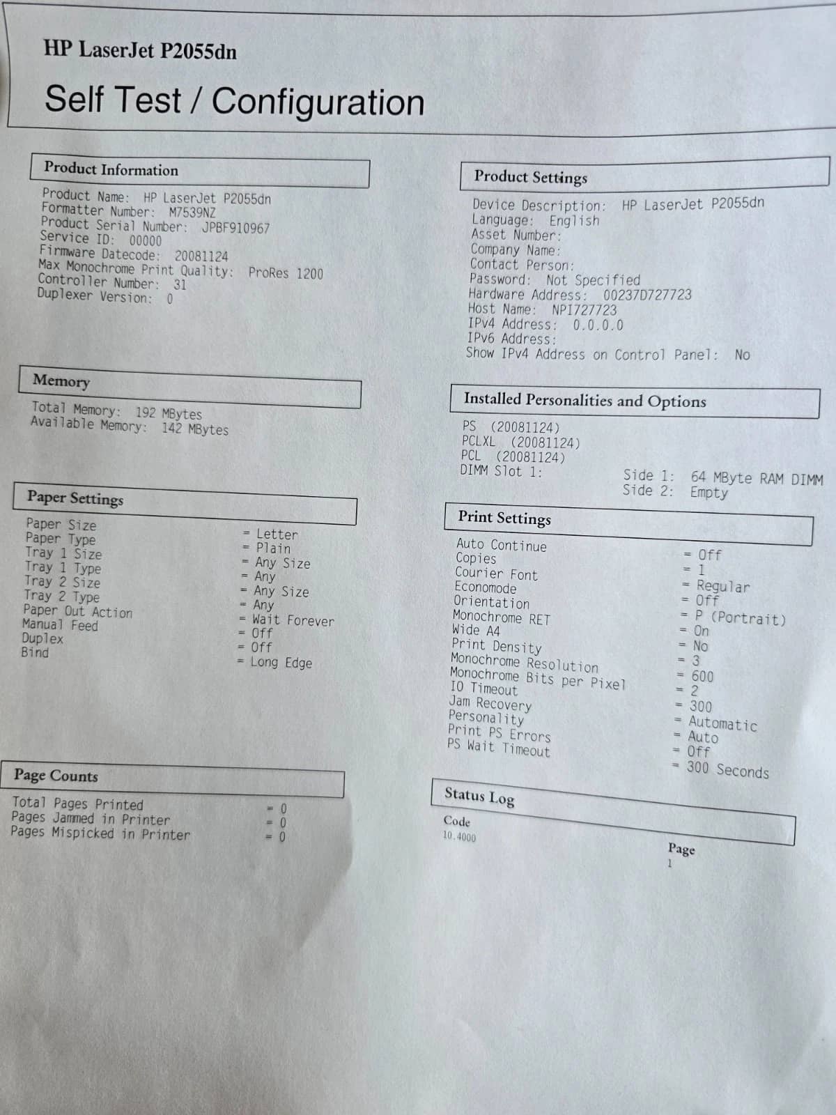 HP LaserJet P2055dn Printers New
