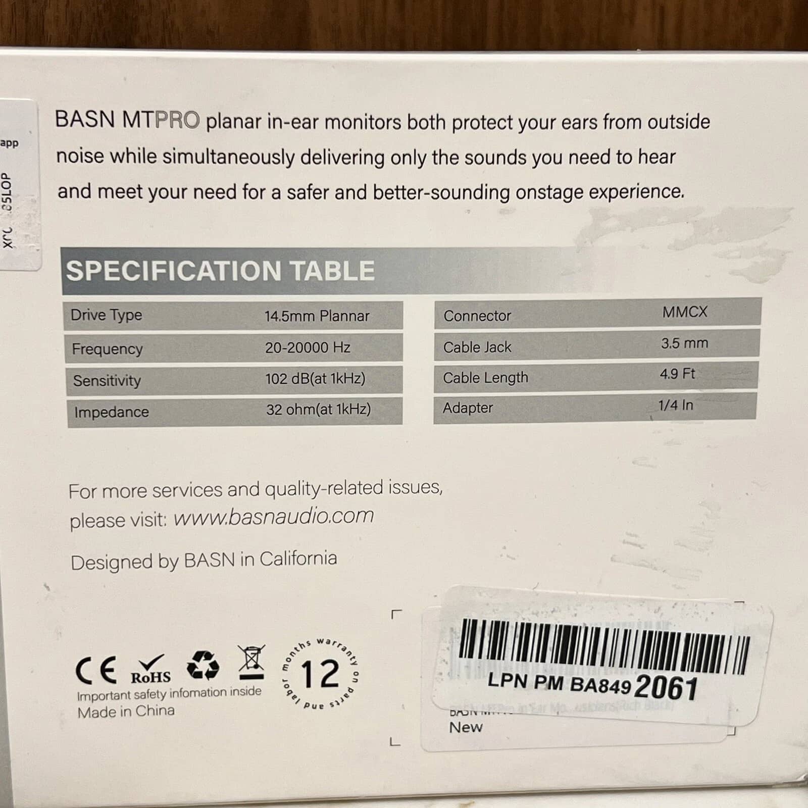 BASN MTPro Headphones & Earbuds Purple New