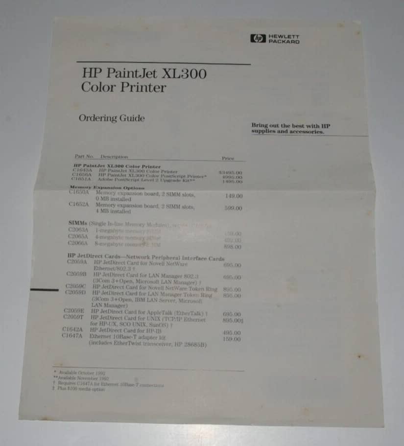 HP PaintJet XL300 Printers New