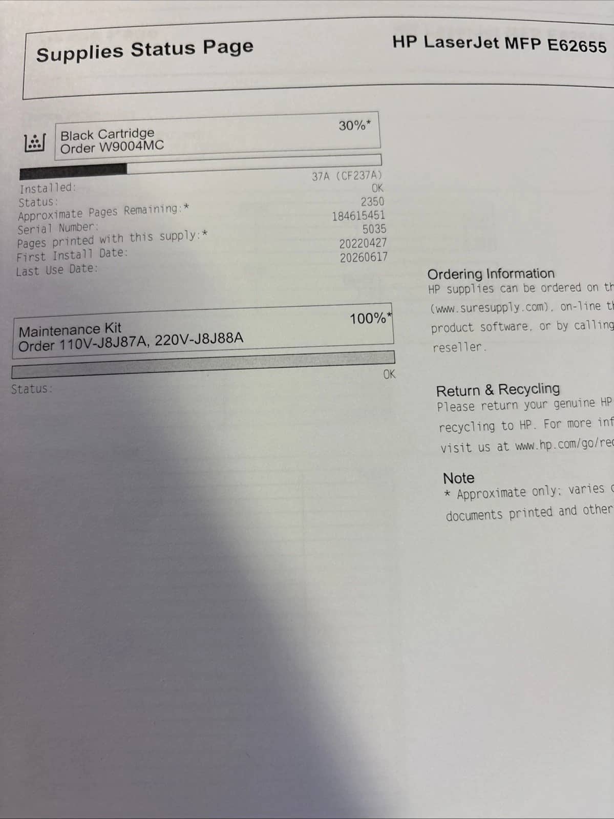 HP E62655 Printers Used - Good