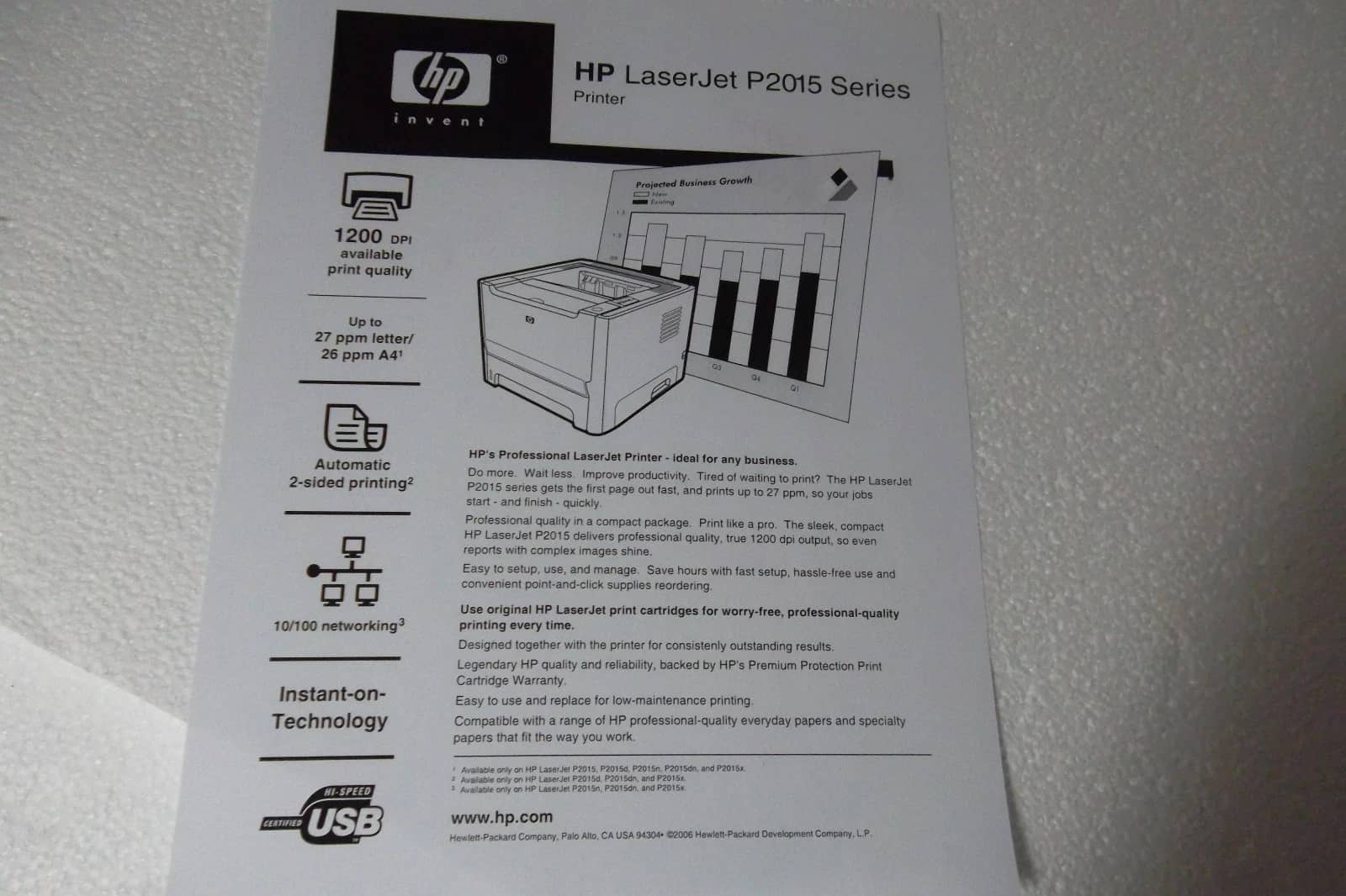 HP P2015, P2015d Printers Used - Good