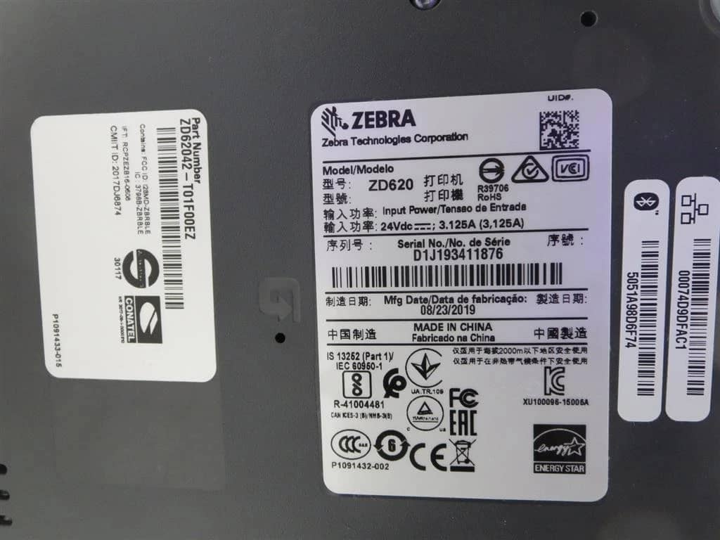 Zebra ZD620 ZD62042-T01F00EZ Printers Used - Good