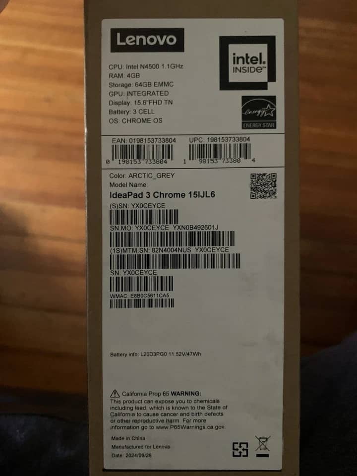 Lenovo Chromebook 15 Computers