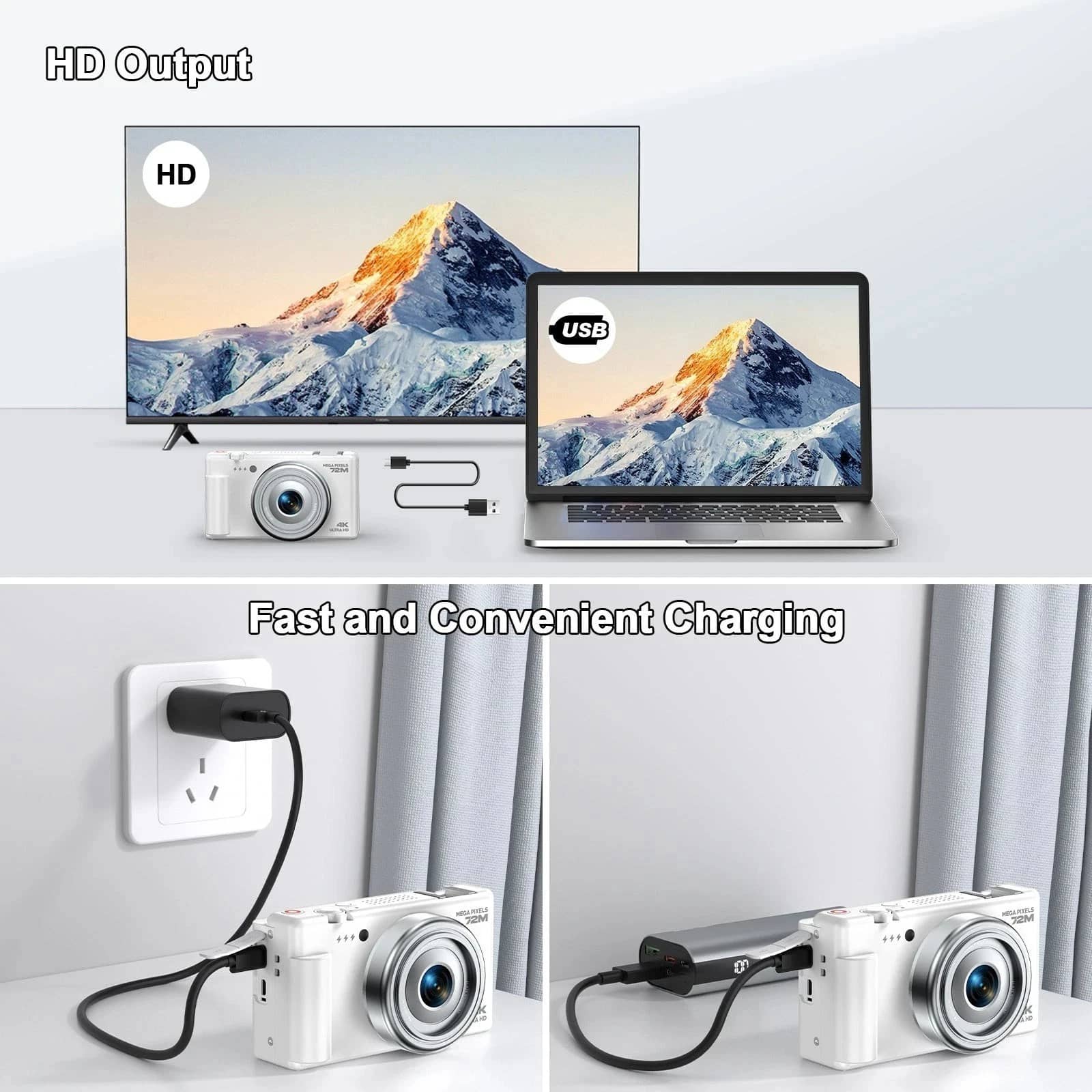 Campark AC18 Digital Cameras White New Body Only