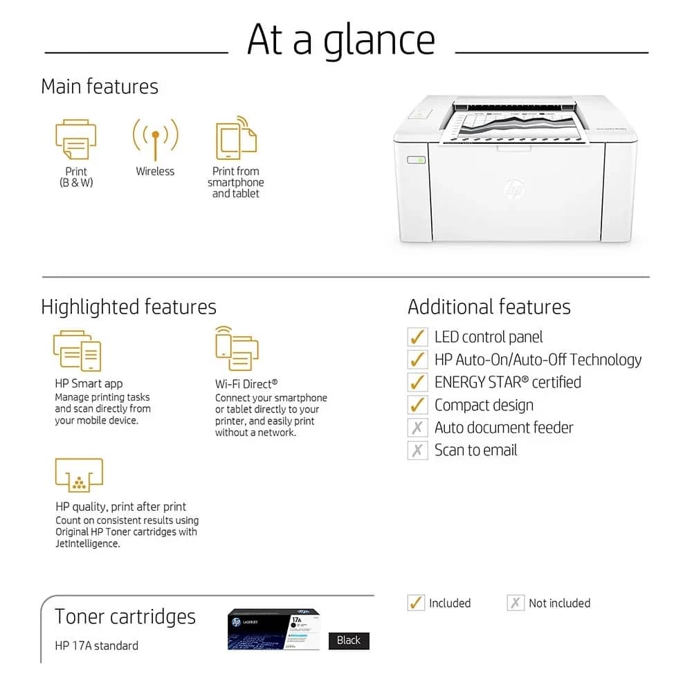HP LaserJet M102W Printers Used - Good
