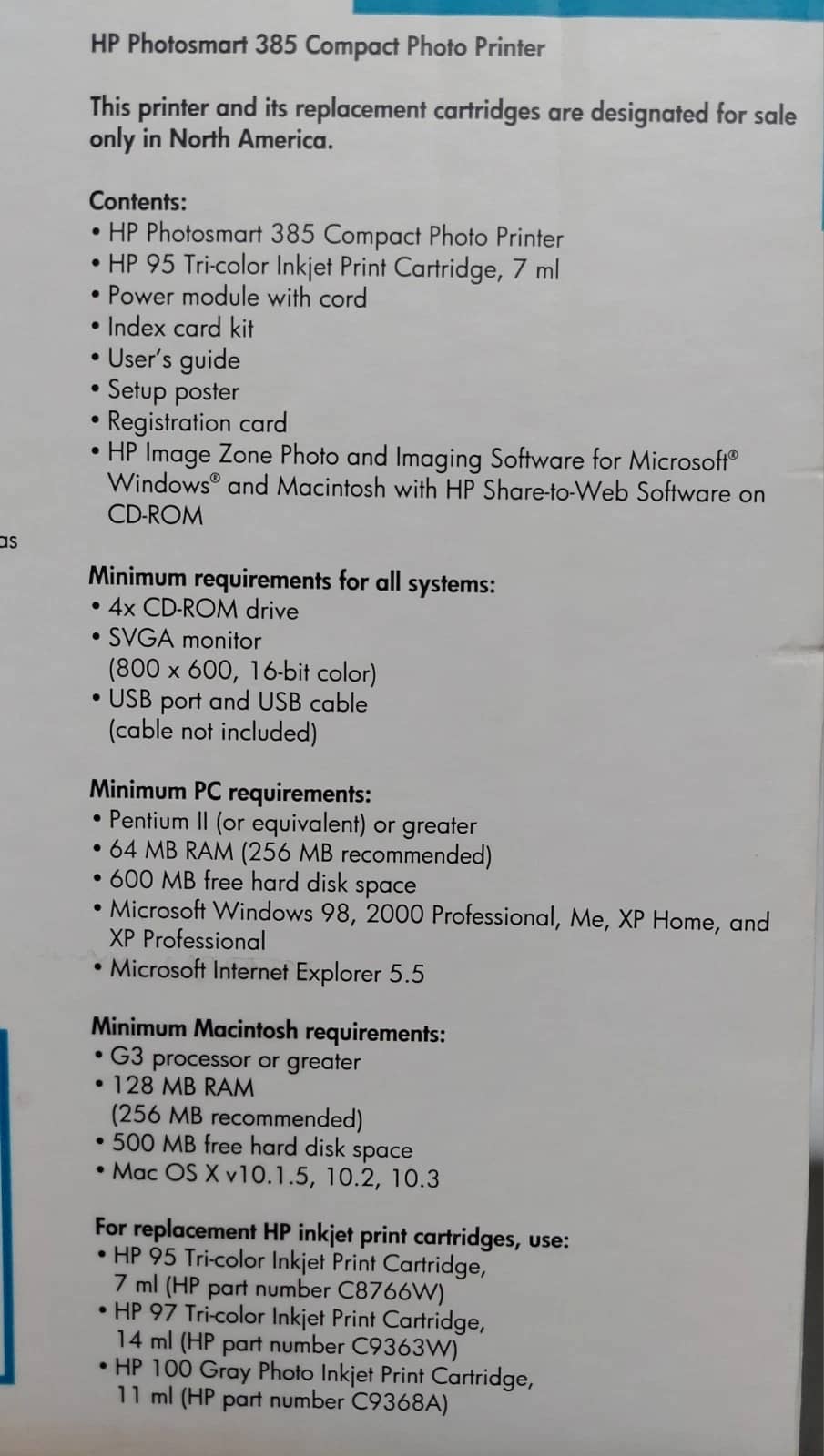 HP 380 Printers Open-Box Excellent