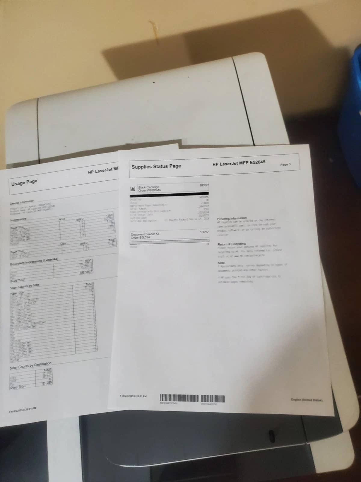 HP LaserJet Managed MFP E52645dn Printers Open-Box Excellent