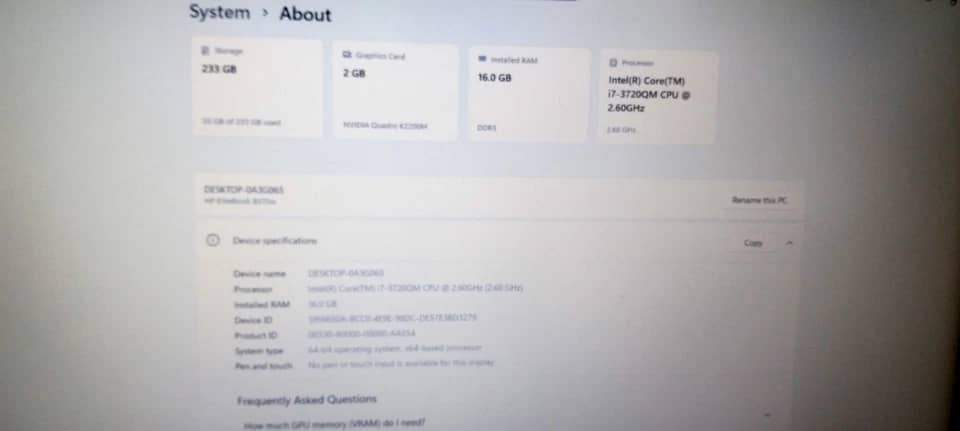 HP EliteBook 8570w Computers Not Applicable 32GB Used - Good