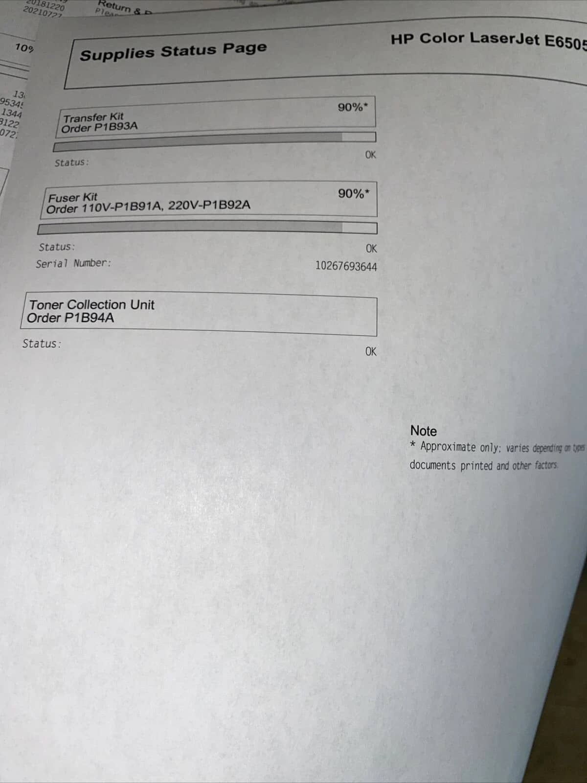 HP E65050 Printers Used - Good