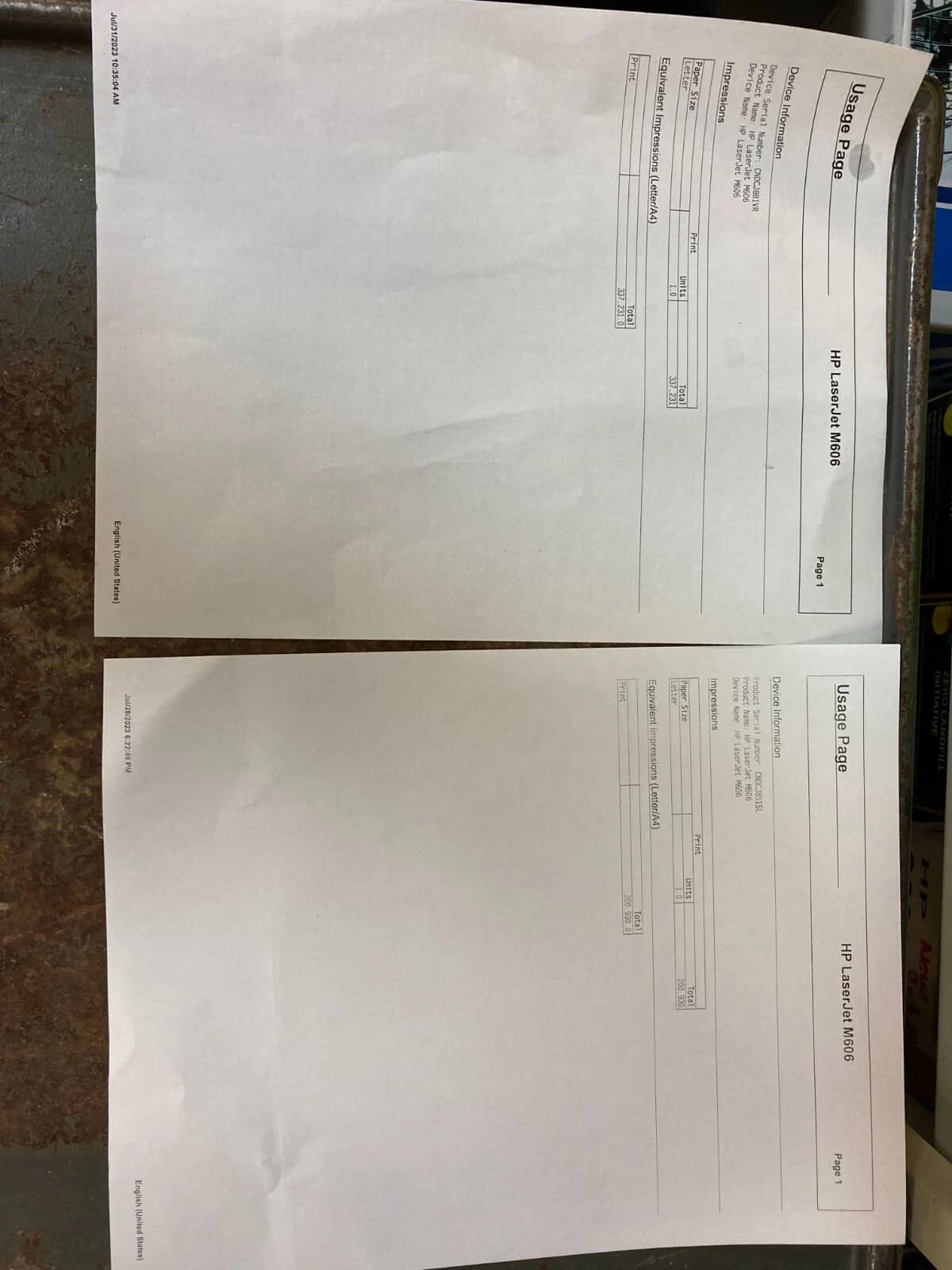 HP M606 Printers Used - Good
