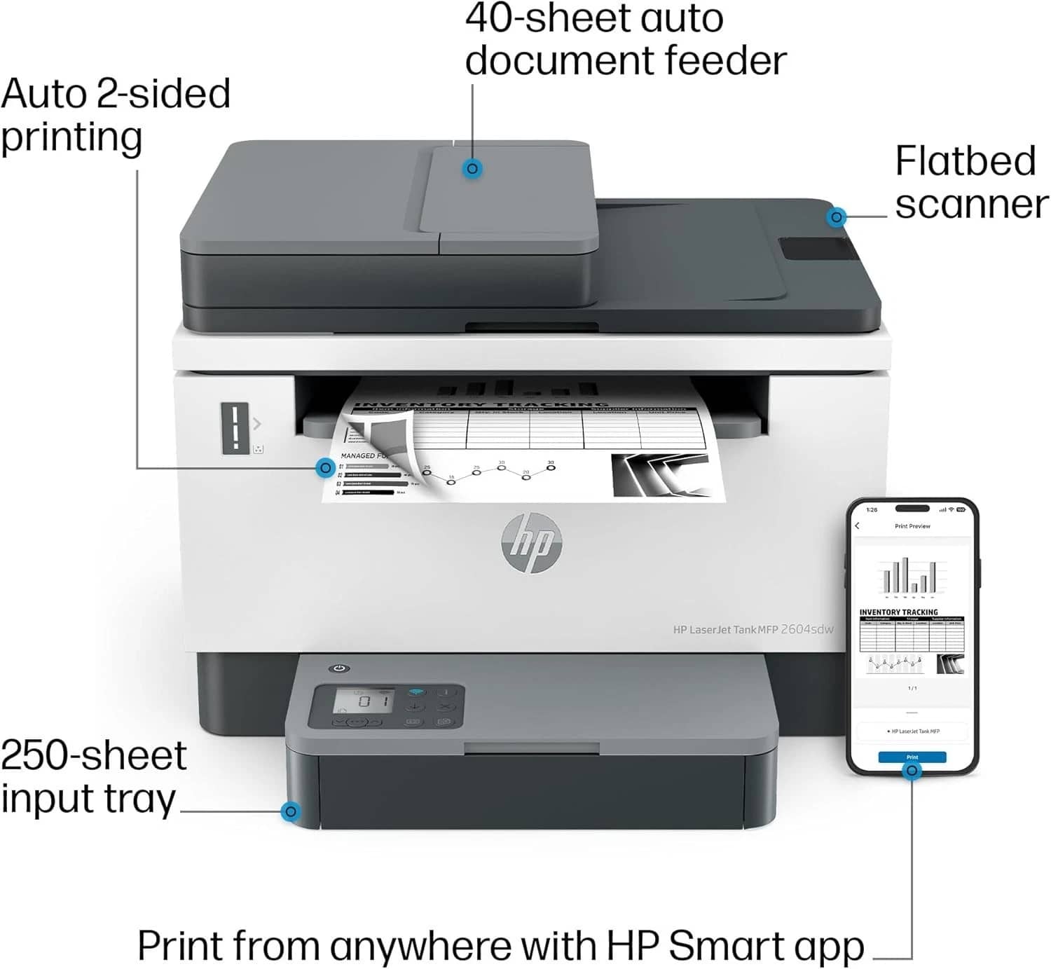 HP LaserJet Tank MFP 2604sdw Printers New