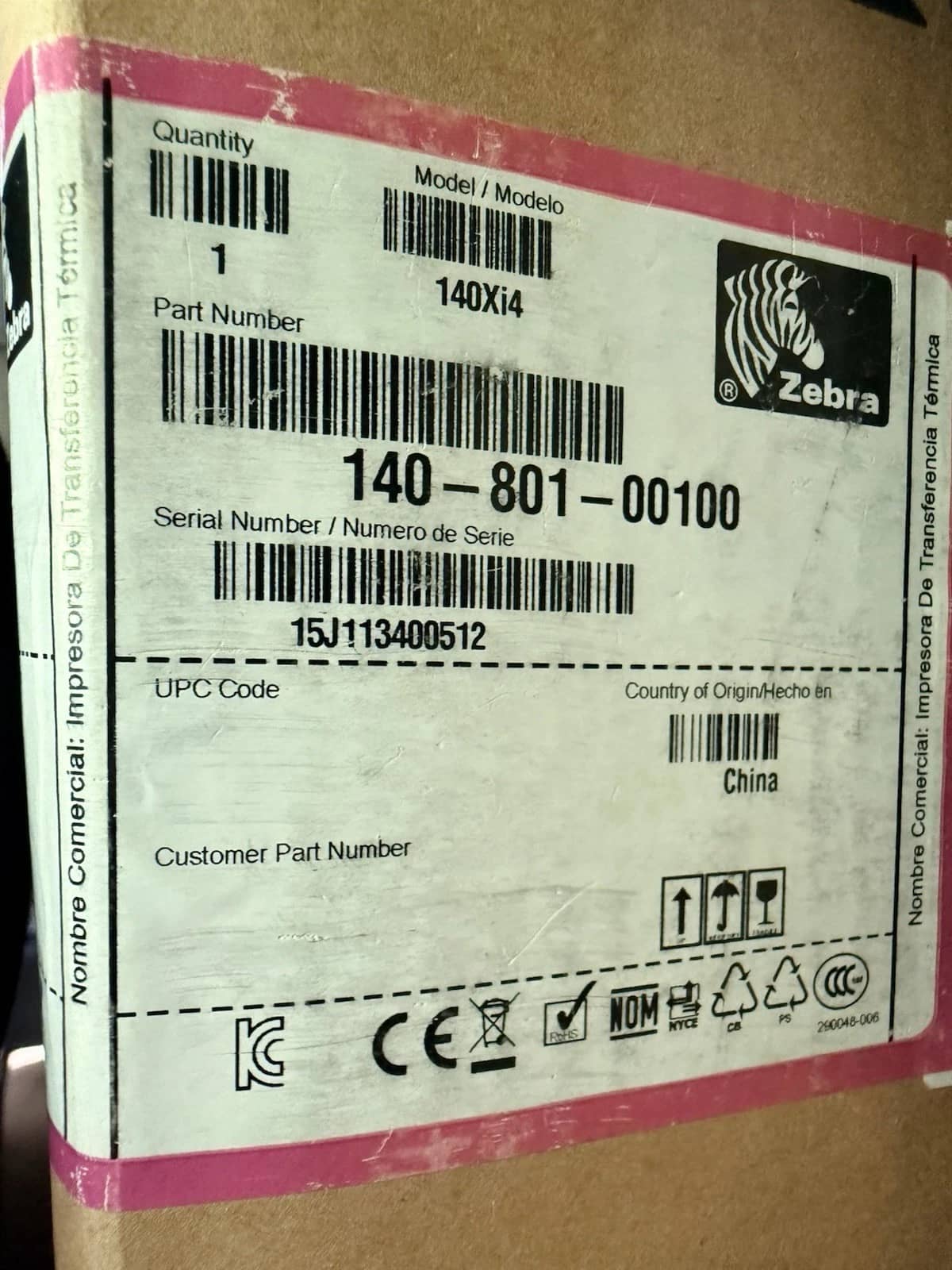 Zebra 140Xi4 Printers Open-Box Excellent