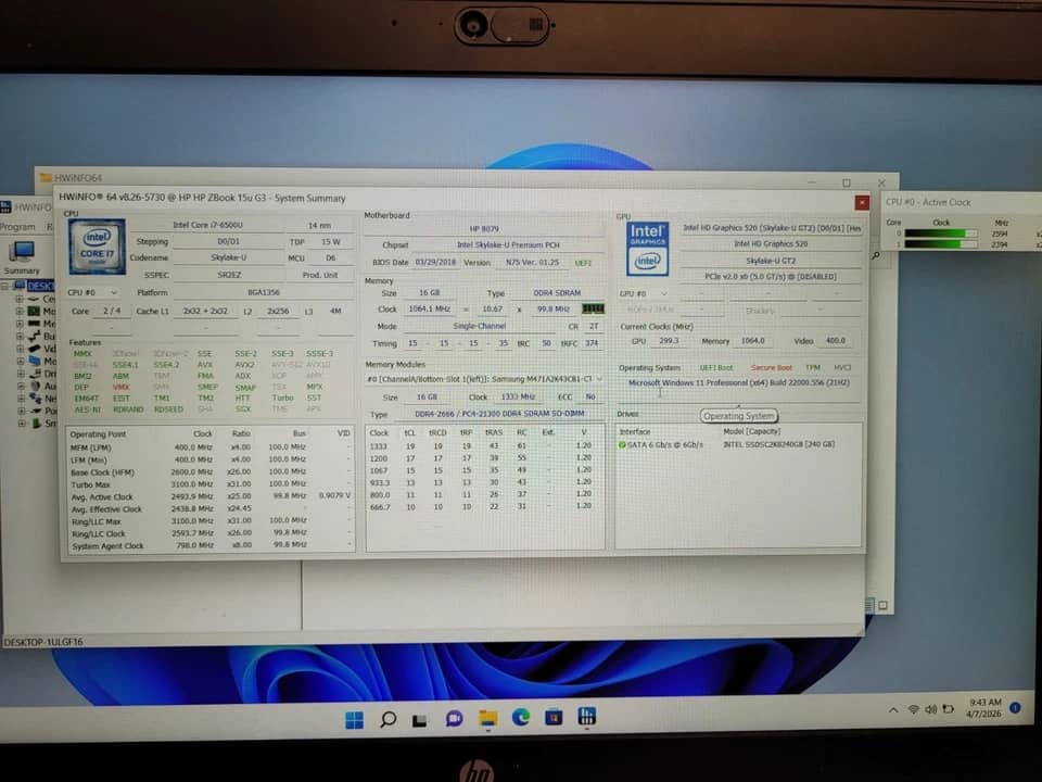 HP ZBook Studio G3 Computers