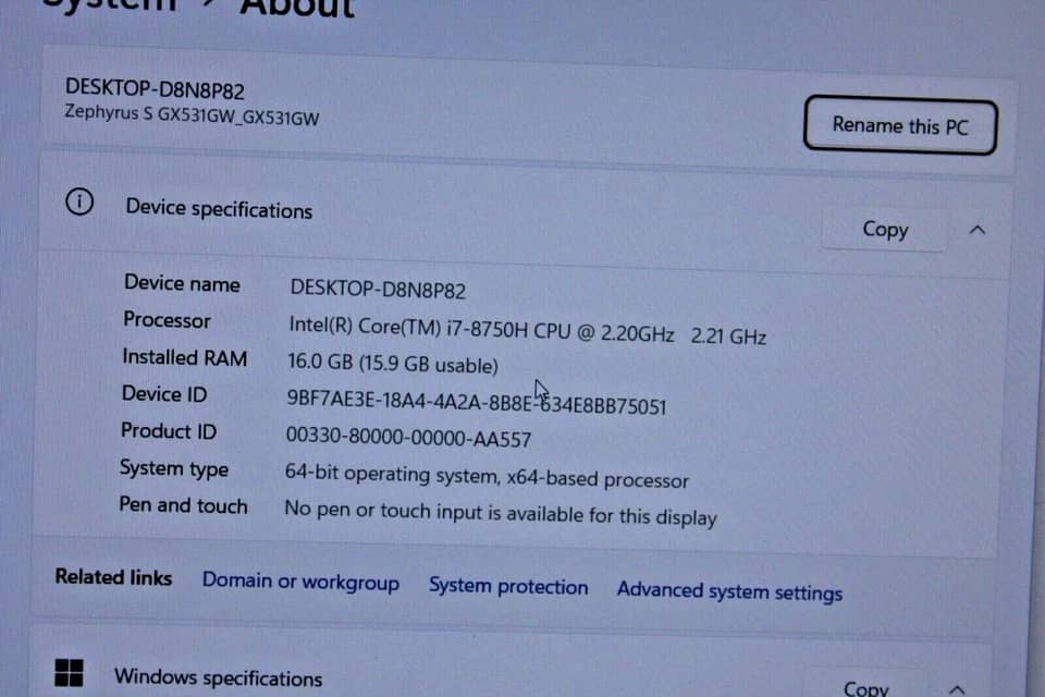 ASUS ROG Zephyrus GX531 Computers