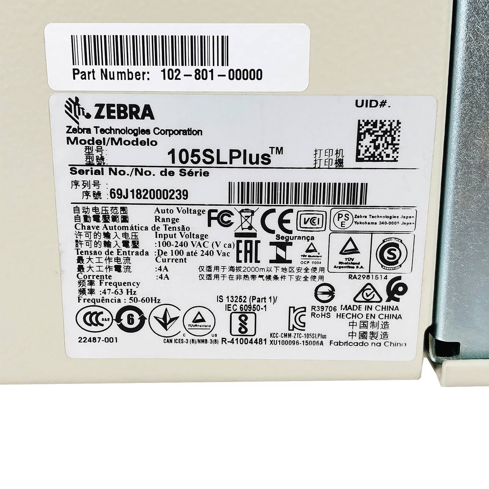 Zebra 105SL Plus Printers New