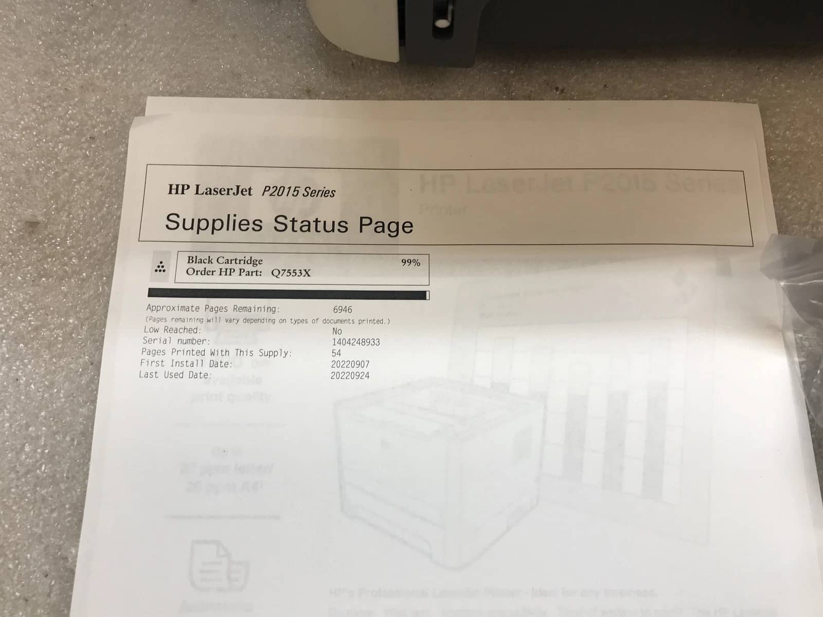 HP P2015d Workgroup Monochrome Laser Prin Printers For parts or not working