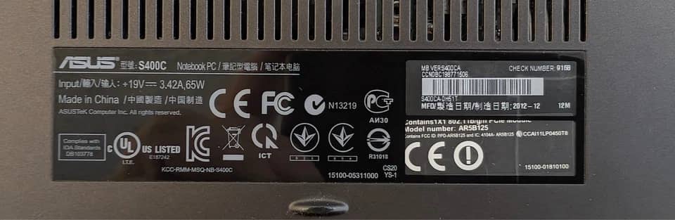ASUS Vivobook S S400CA Computers