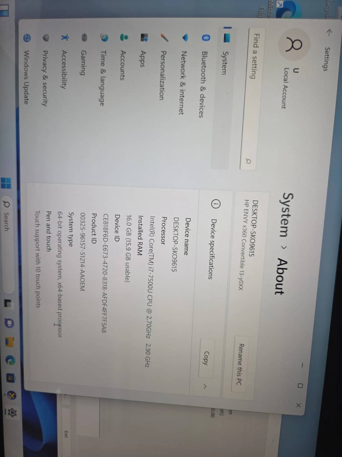 HP ENVY x360 Convertible 13-y0XX Computers 240GB 16GB Used - Good