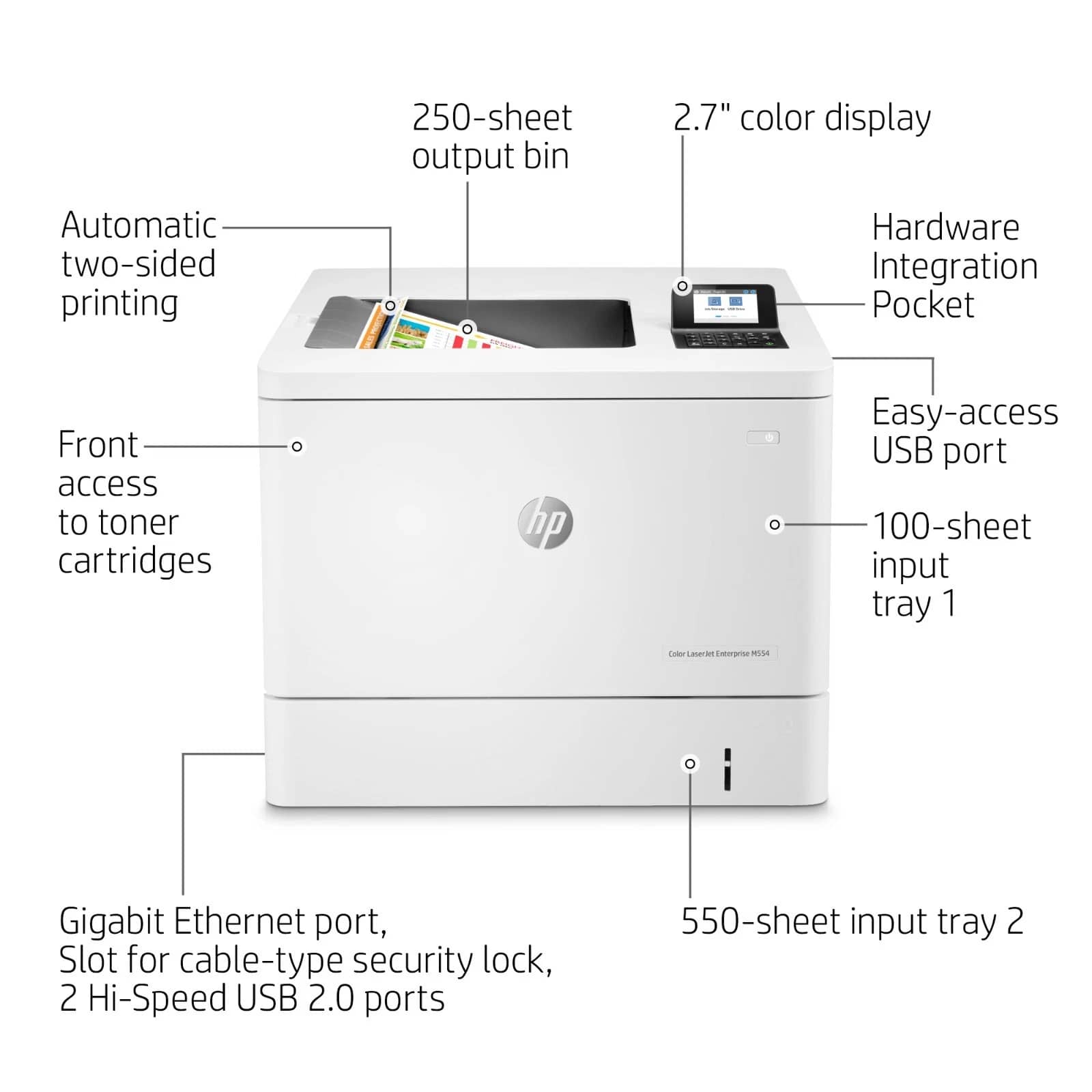 HP LaserJet M554dn Printers Open-Box Excellent