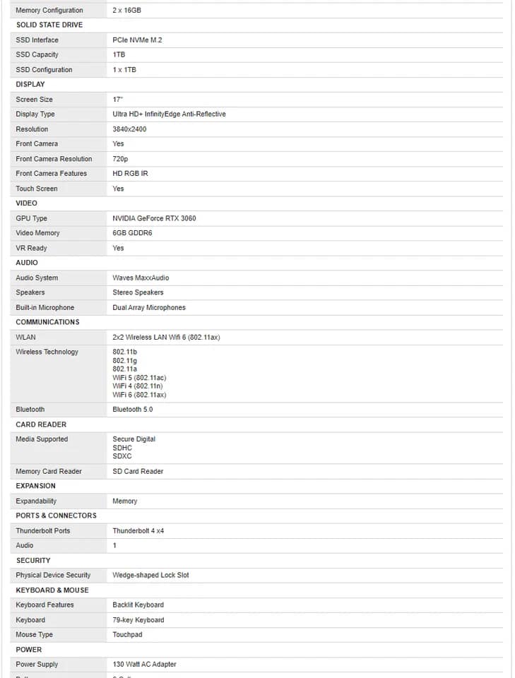 Dell XPS 9720 Computers
