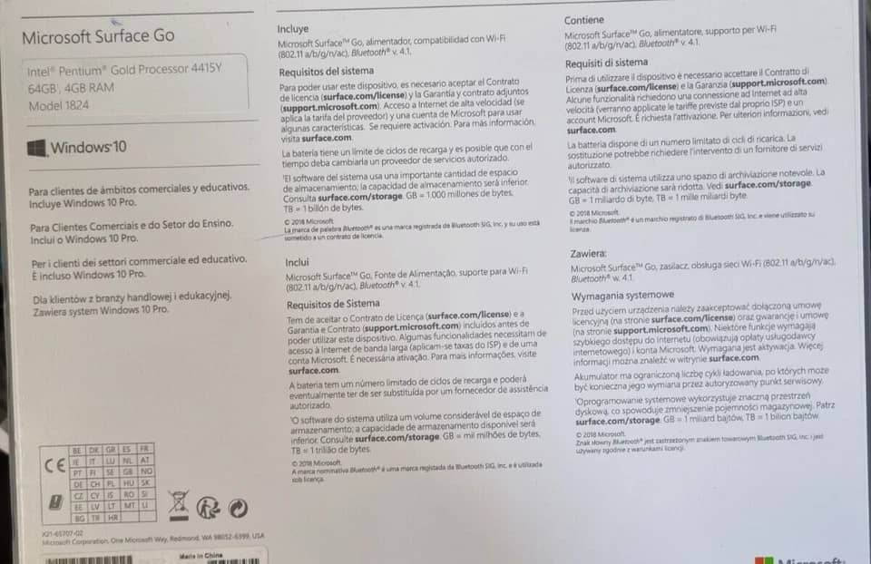 Microsoft Surface Go 1 Tablets