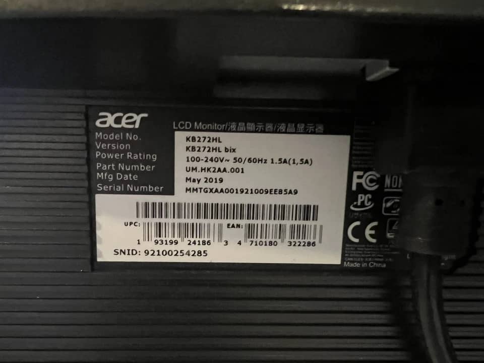 Acer KB272HL Monitors