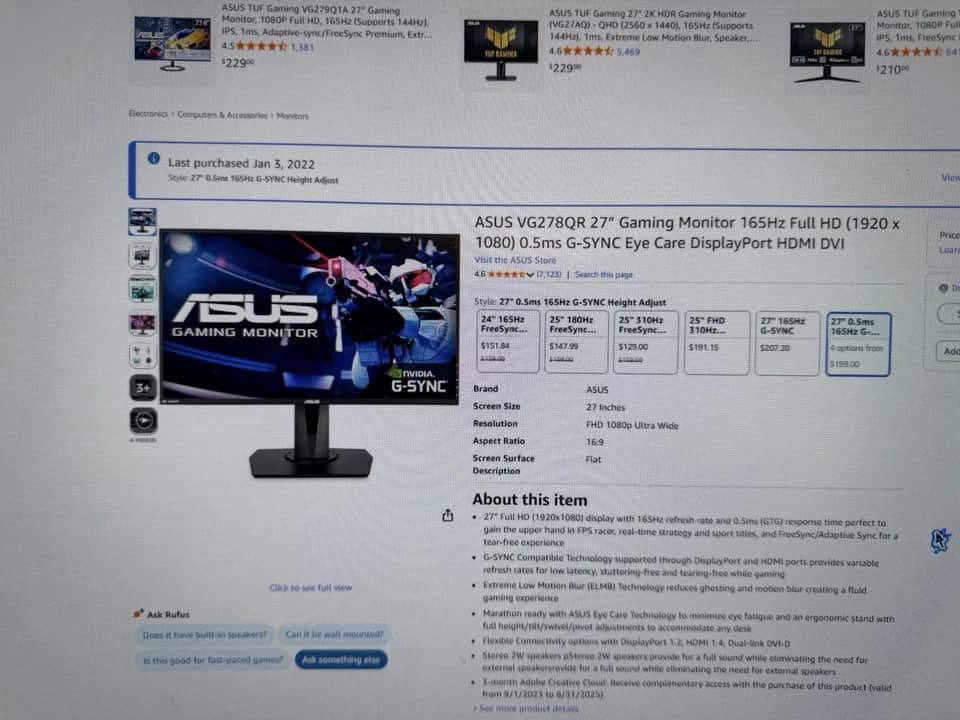 ASUS VG278QR Monitors