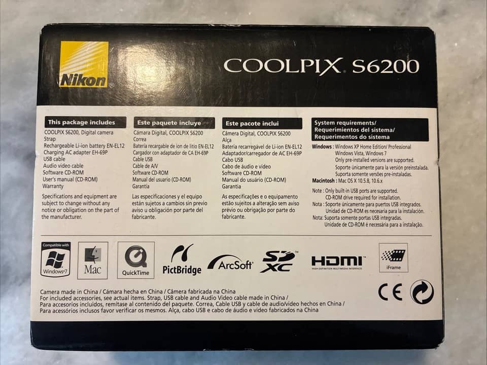 Nikon COOLPIX S6200 Digital Cameras Red New Body Only