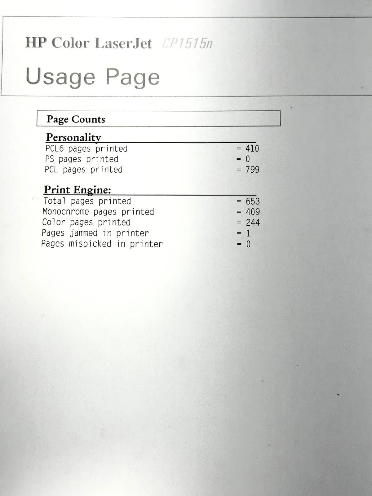 HP LaserJet CP1515n Printers Used - Good