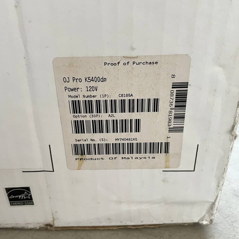 HP OfficeJet Pro K5400dn Printers New