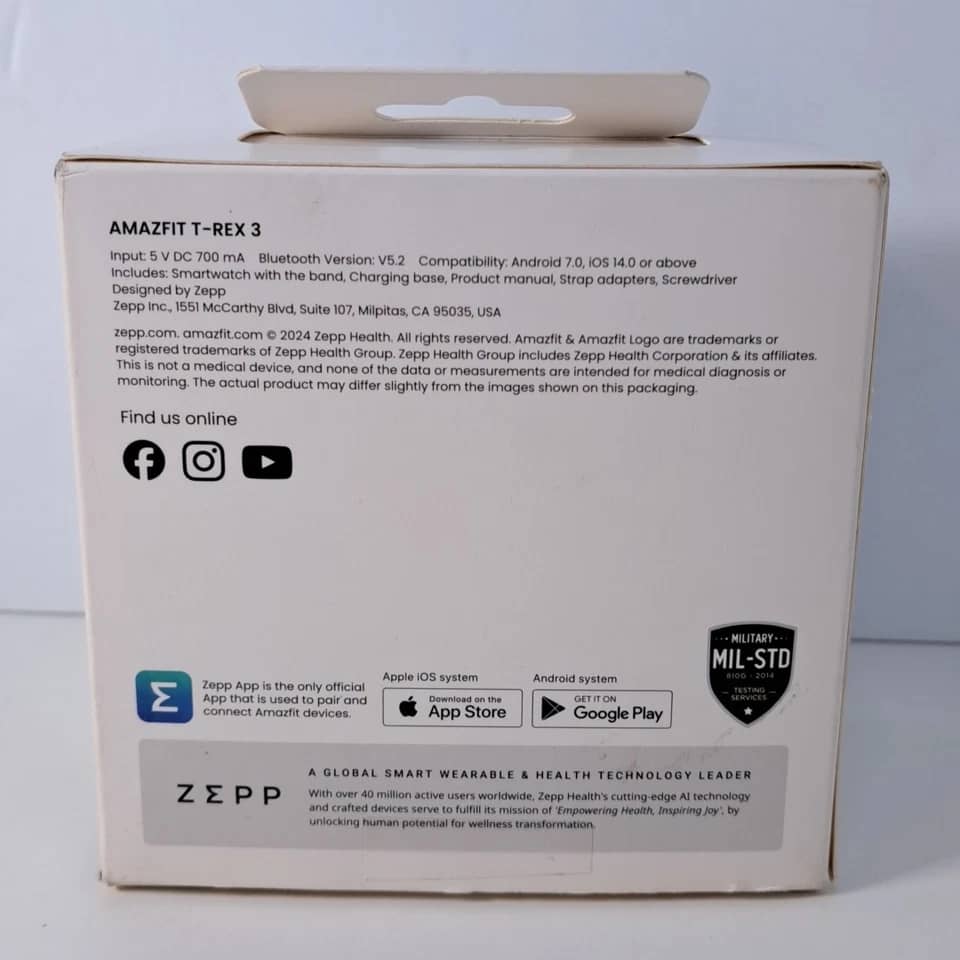 Amazfit T-Rex 3 Smartwatches Black 48mm New