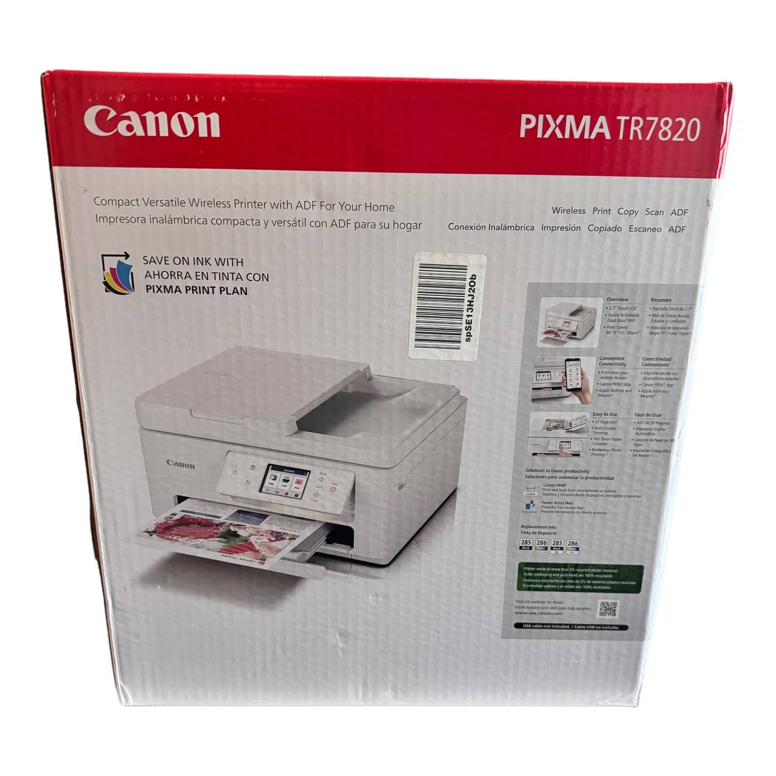 Canon PIXMA TR7820 Printers New
