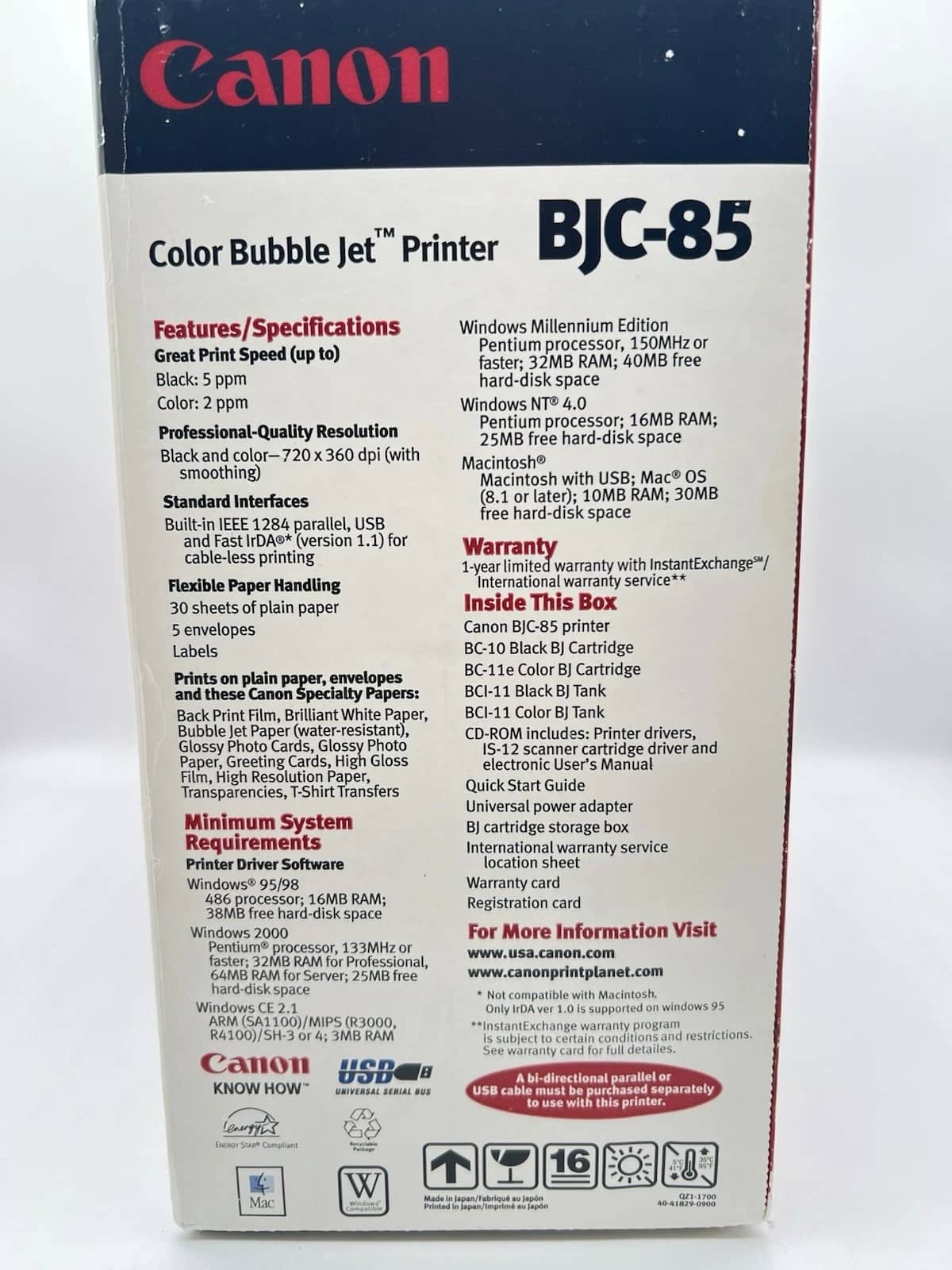 Canon bjc-85 Printers Used - Good