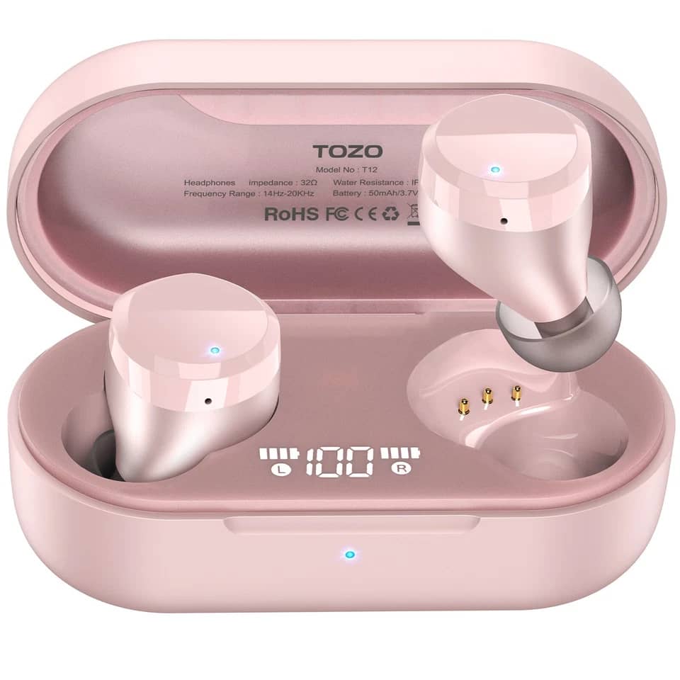 TOZO T12 Headphones & Earbuds Champagne New