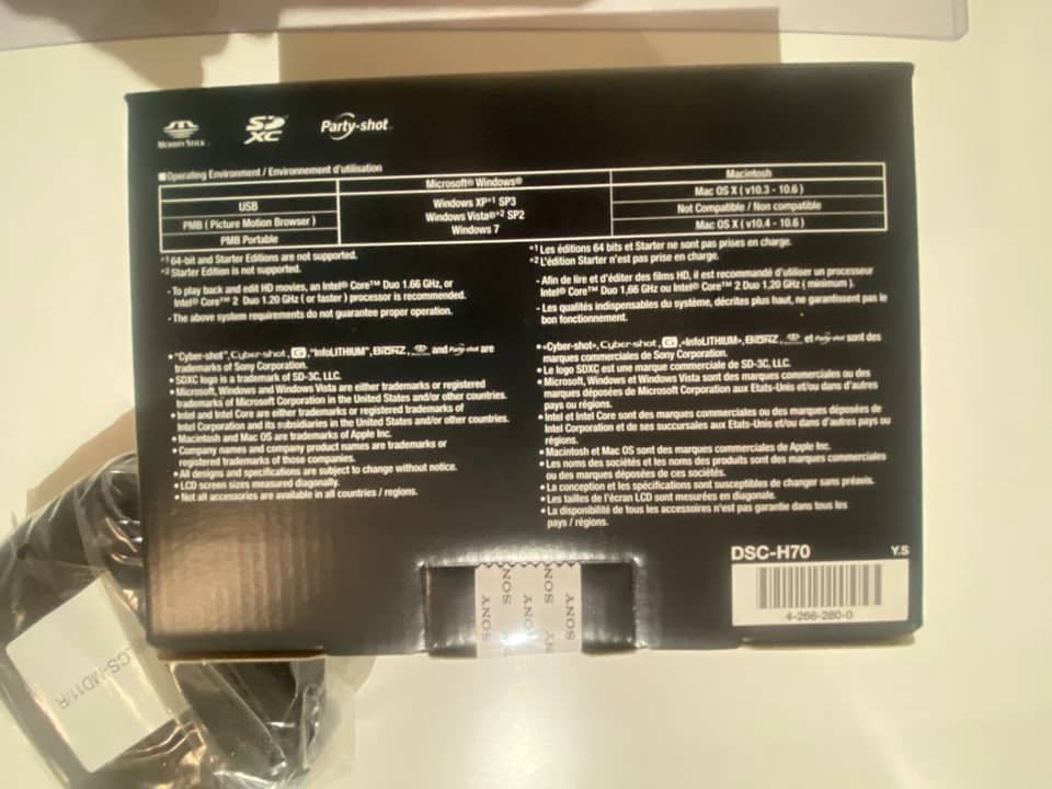 Sony Cyber-shot DSC-H70 Digital Cameras Black For parts or not working Body Only