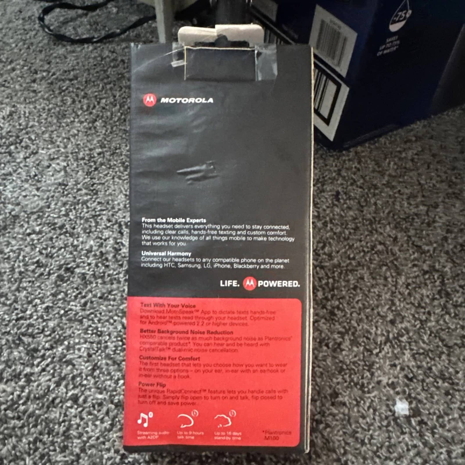 Motorola HX550 Headphones & Earbuds Black Open-Box Excellent